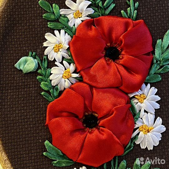 Картина вышивка лентами