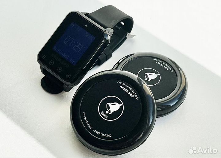 Кнопка вызова персонала/офцицианта Ультра и часы