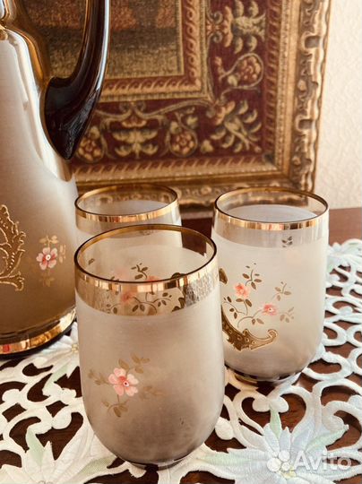 Кувшин + 6 стаканов Чехословакия