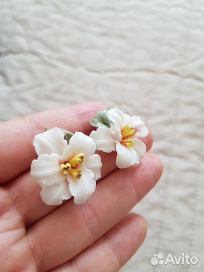 Кольцо и серьги Лилия акрил