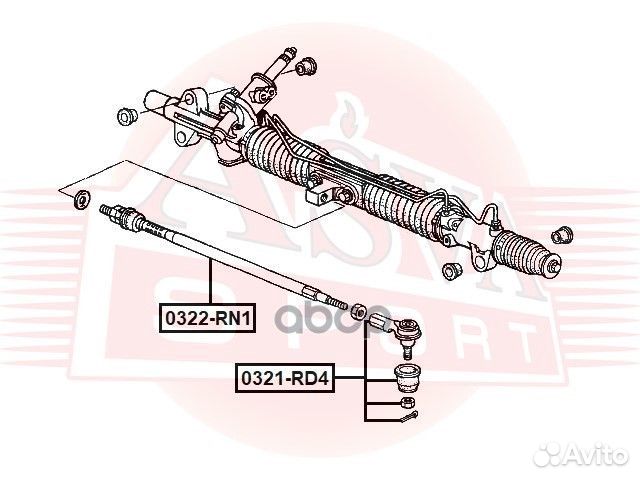 Тяга рулевая 0322-RN1 asva