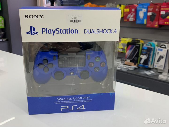 Джойстик ps4 синий беспроводной