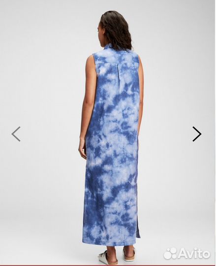 Платье рубашка макси GAP лён