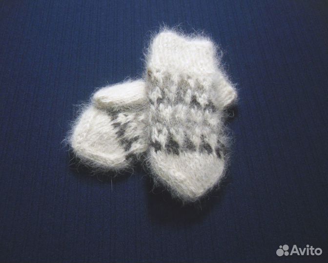 Варежки детские из собачьей шерсти