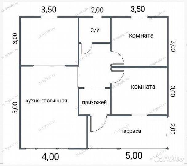 Каркасный дом 9х8м с верандой