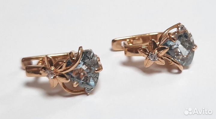 Серьги золото 585 пр. вес 4,04 гр