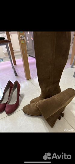 Сапоги massimo dutti 39 натуральная замша