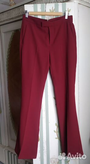Брюки boot cat, цвет бордовый, Zara