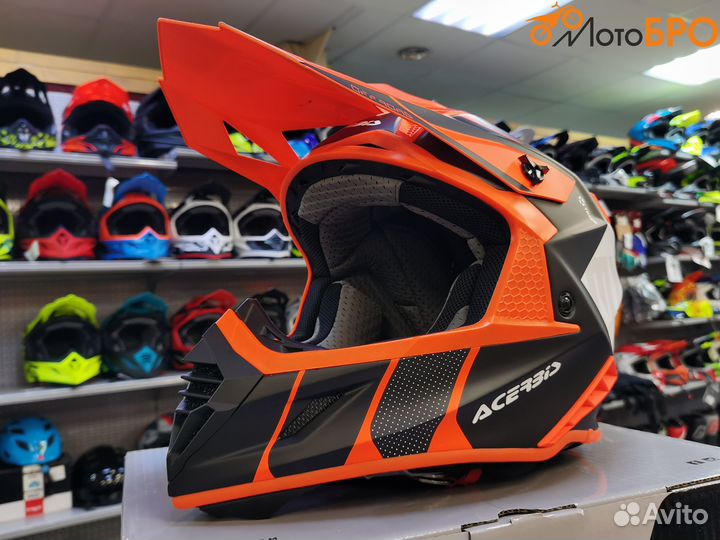 Шлем кроссовый Acerbis X-track Orange-Fluo/Black