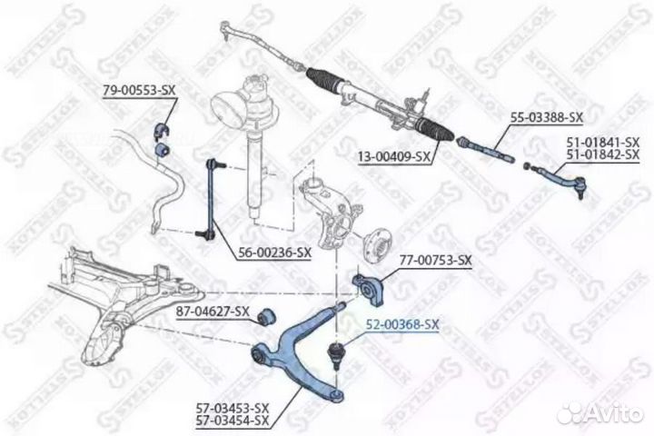 Stellox 52-00368-SX Опора шаровая перед
