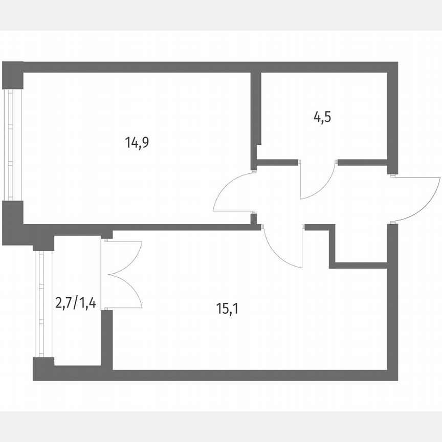 1-к. квартира, 39,8 м², 2/8 эт.