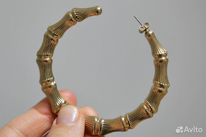 Серьги крупные круглые бижутерия