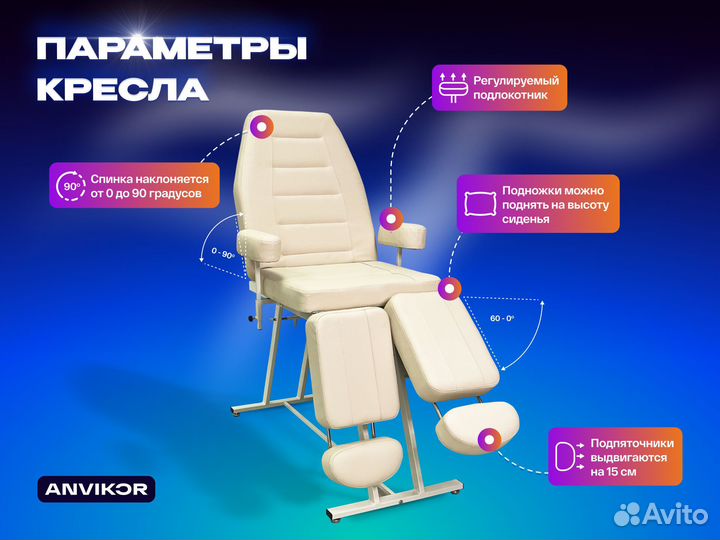 Косметологическое кресло кушетка 