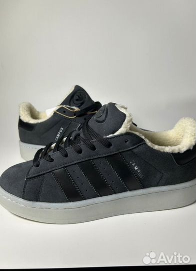 Кроссовки Adidas Campus Grey с мехом