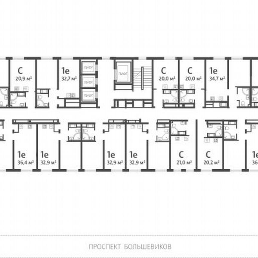 1-к. квартира, 36,1 м², 6/25 эт.