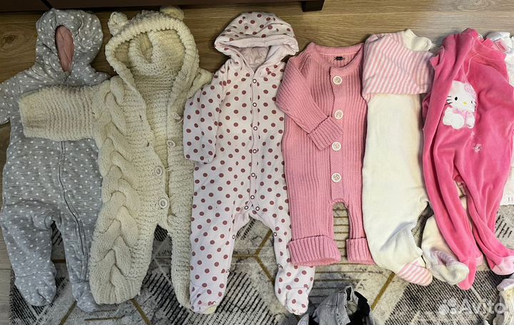 Большой пакет фирменных вещей (около 80 шт) 62-74