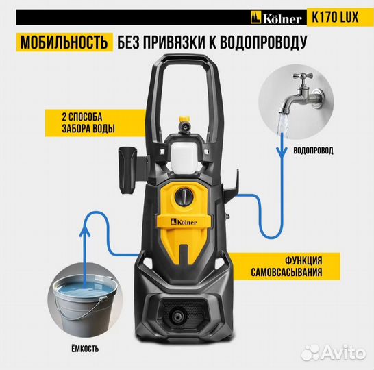 Мойка высокого давления Kolner k170 lux