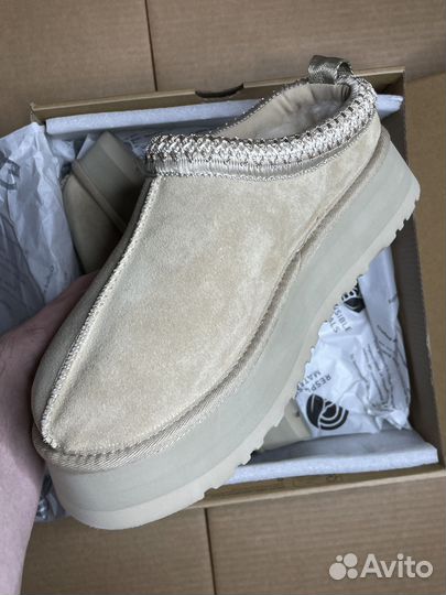 Угги Ugg Tazz Slipper с мехом (бежевые)