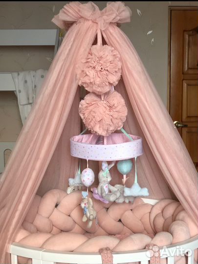 Детский мобиль с музыкой + балдахин