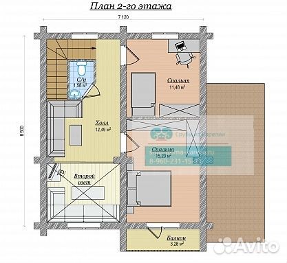 М-Красивый современный дом из бревна Д-49