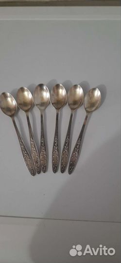 Ложка мельхиор с посеребрением и позолотой