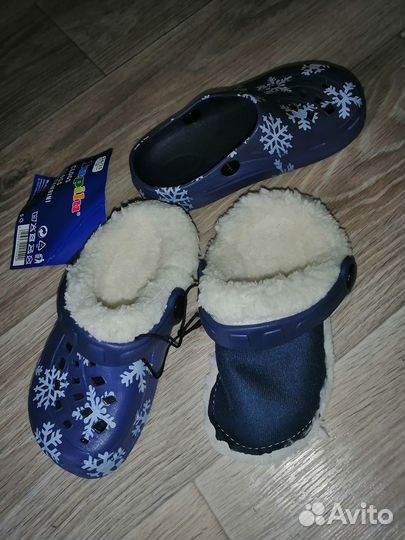 Lupilu кроксы сланцы тапочки с мехом 24\25