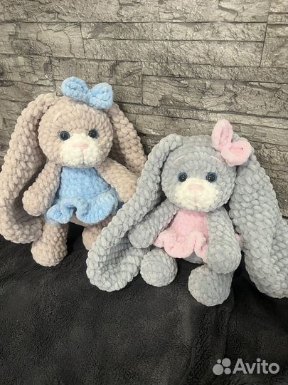Плюшевый зайка ручной работы