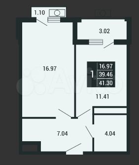1-к. квартира, 41,3 м², 3/4 эт.