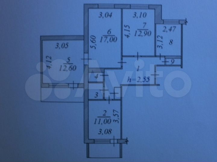 4-к. квартира, 86,7 м², 3/9 эт.