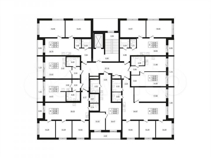 1-к. квартира, 46,8 м², 6/9 эт.