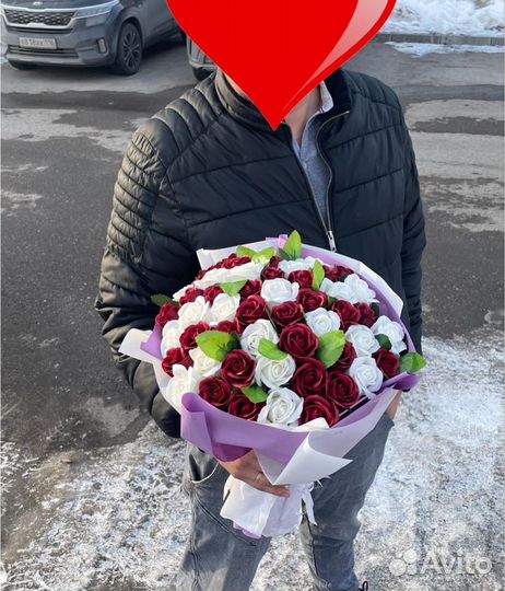 Роза, букет из мыльных роз на 8 марта