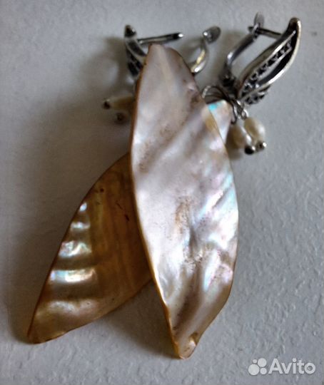 Серьги перламутр