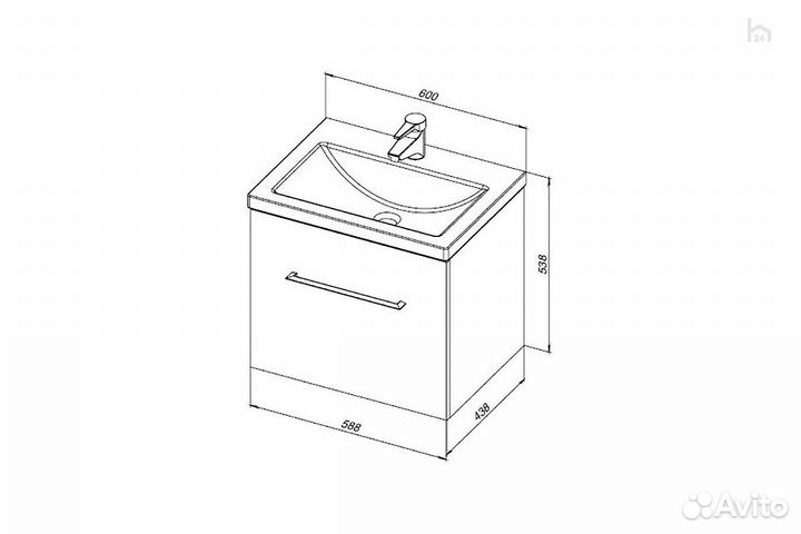 Тумба под раковину для ванной 60 Порто