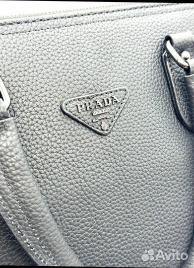 Сумка деловая Prada, кожа натуральная