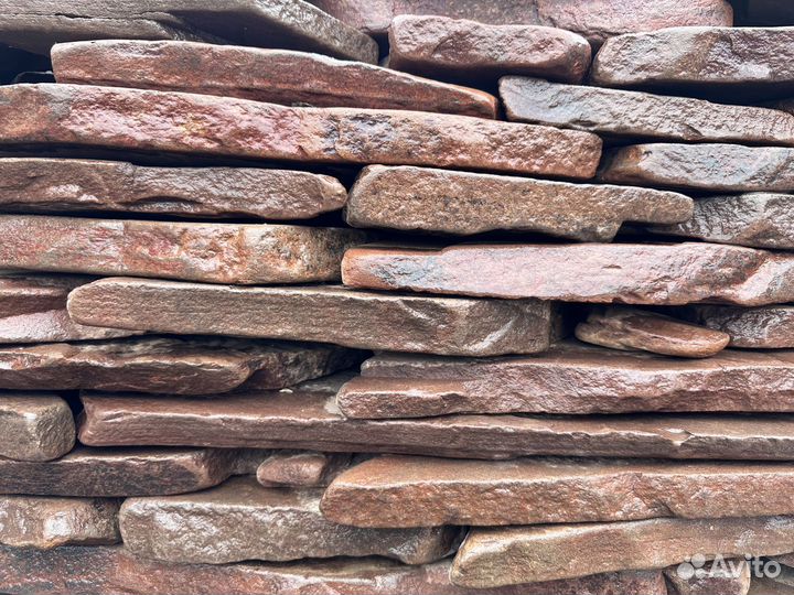 Плитняк песчаник терракотовый галтованный 20мм