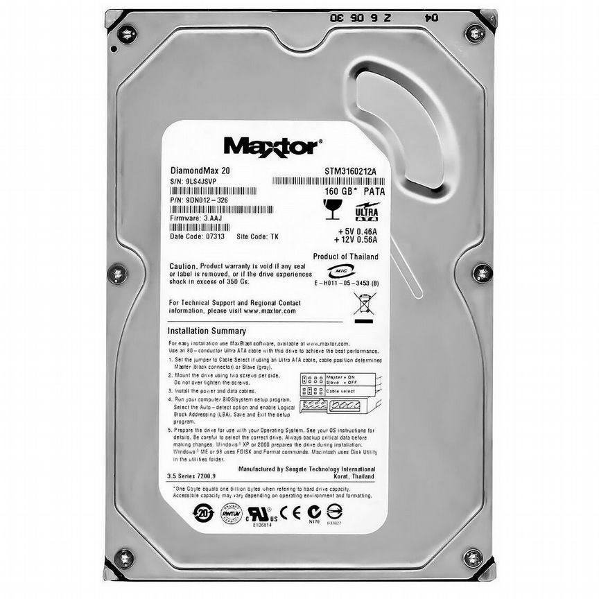[STM3160212A] Жесткий Диск Maxtor 160gb Ide 3,5" Hdd Stm3160212a