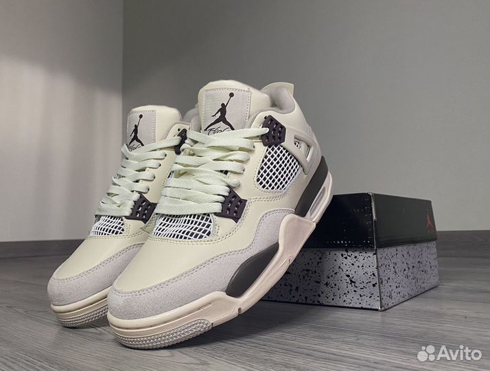 Nike Air Jordan 4 Beige Brown с мехом