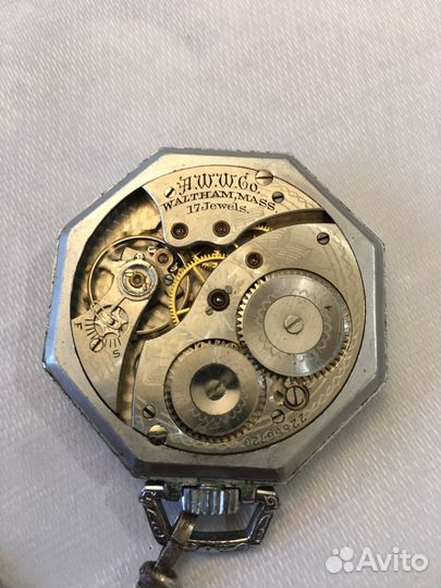 Старинные карманные часы waltham