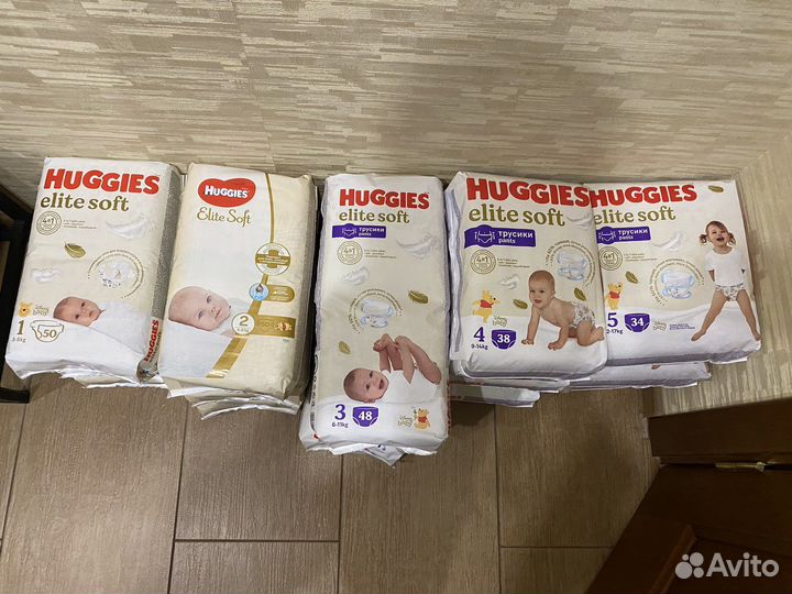 Подгузники и трусики huggies elit soft
