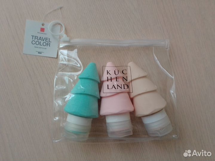 Набор флаконов для путешествий, 3 шт, елочки