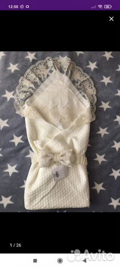 Новый Бант на выписку, на резинке на одеяло, плед