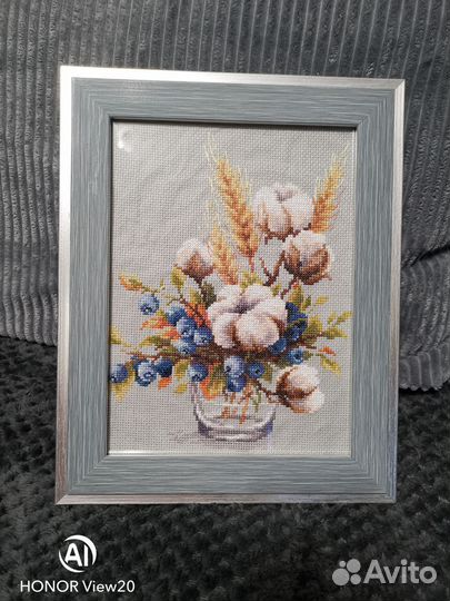 Картина вышитая крестом ручная работа