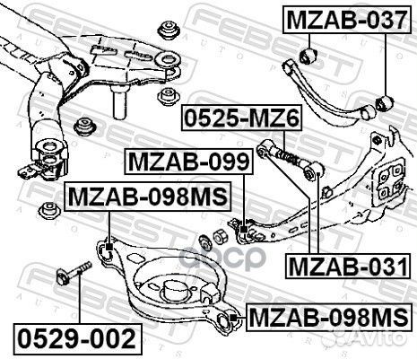 Болт эксцентрик mazda 3/6/CX-5 12- 0529-002 Febest