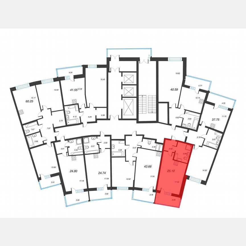 Квартира-студия, 27,9 м², 22/22 эт.