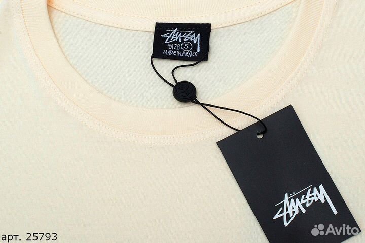 Футболка Stussy coursive бежевая