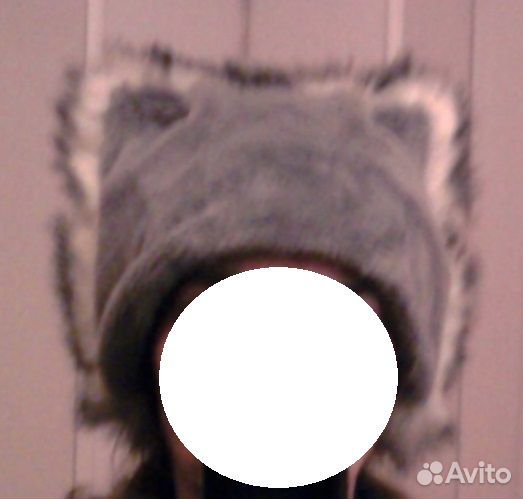 Шапка Кошка из экомеха, р-р 54-56