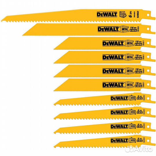 Комплект полотен для сабельной пилы dewalt DW4898