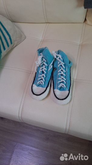 Вязаные носки-кеды