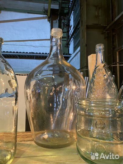 Большая старинная бутыль банка СССР