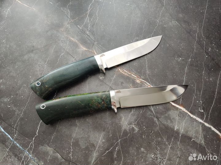 Нож Хищник, х12мф ков, стаб. карельская бер